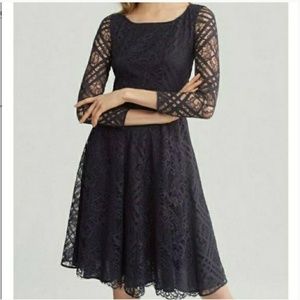 Burberry Navy Liliana Mix-Lace Dress NWT